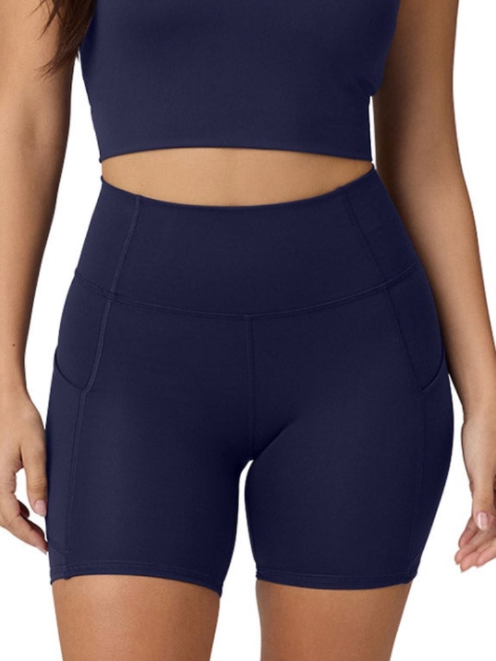 Fabletics Womens Navy High Rise Bike Shorts XS